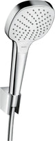 Kit de douche Hansgrohe Croma/Select E Vario/Porter, flexible 1250 mm, blanc/chrome