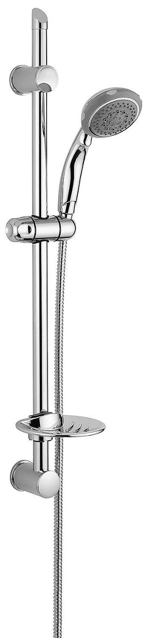 Colonne de douche thermostatique Ellu barre 600 mm douchette Ø 90 mm chrome