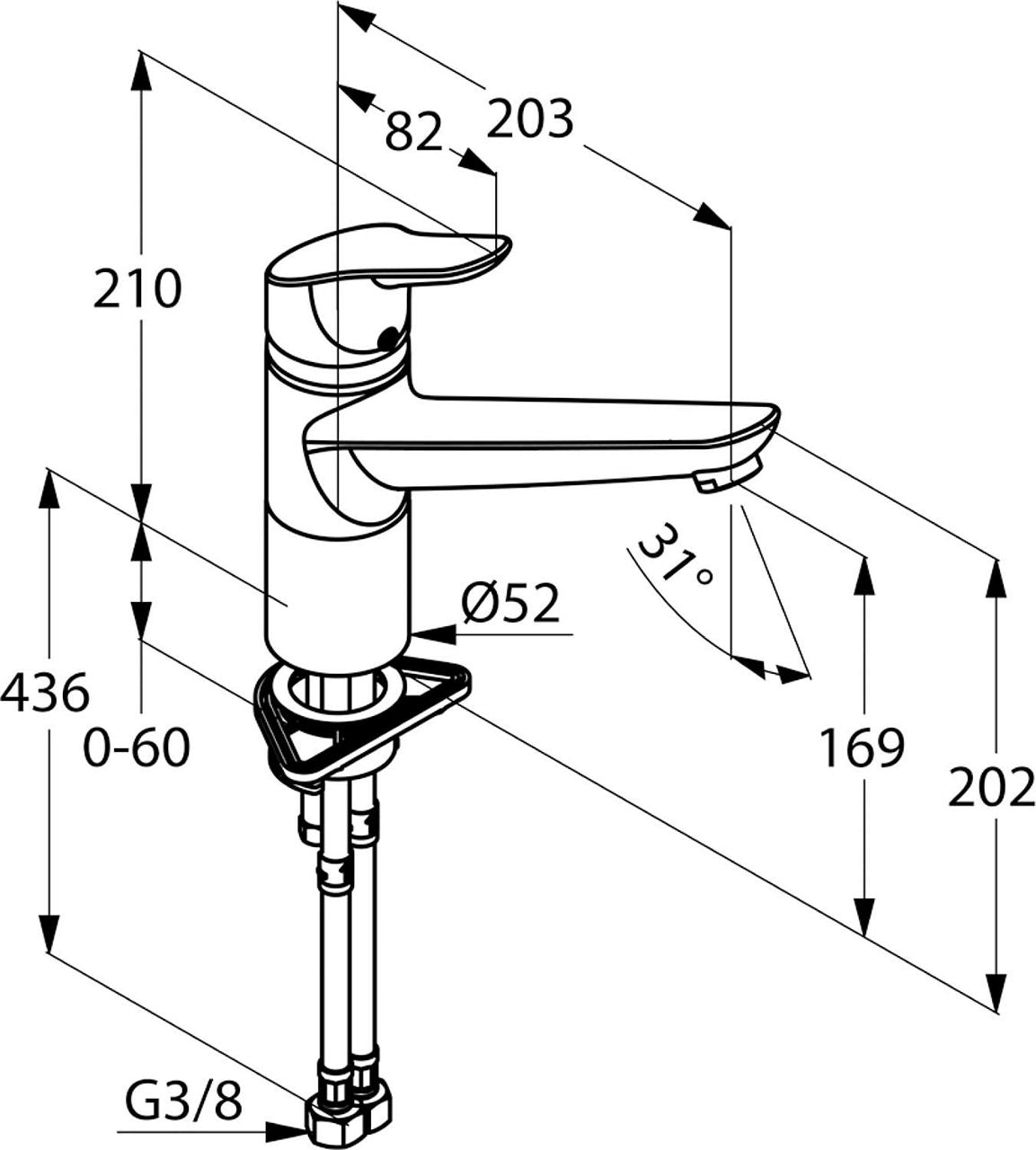 Mitigeur d'évier Kludi Objekta Bec orientable 360°, chromé