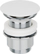 Vanne à tige laiton chromé DN32 (1 1/4") avec plaque fixe laquée blanche 30-45mm