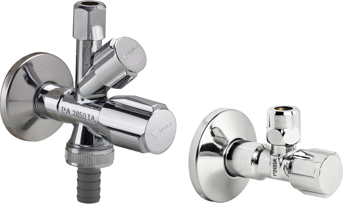 Kit Schell contenant : 1x vanne d'angle combinée COMFORT et 1x vanne de régulation d'angle 1/2"