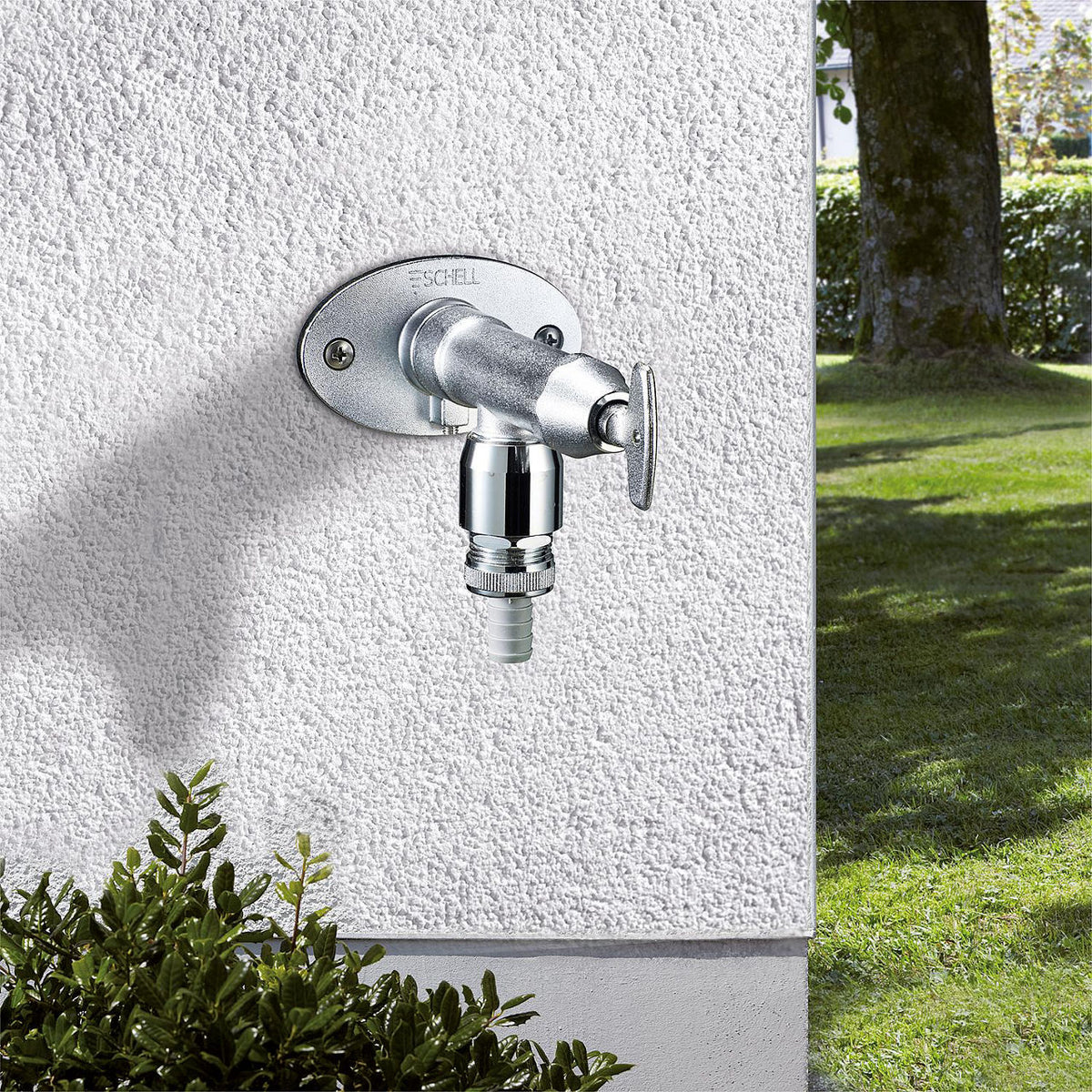 Robinetterie extérieure antigel Schell Polar II, DN 15 sans aérateur, Clés à pipe (rénovation)