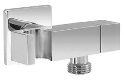 Raccord de douche coudé DN15 avec obturation laiton chromé