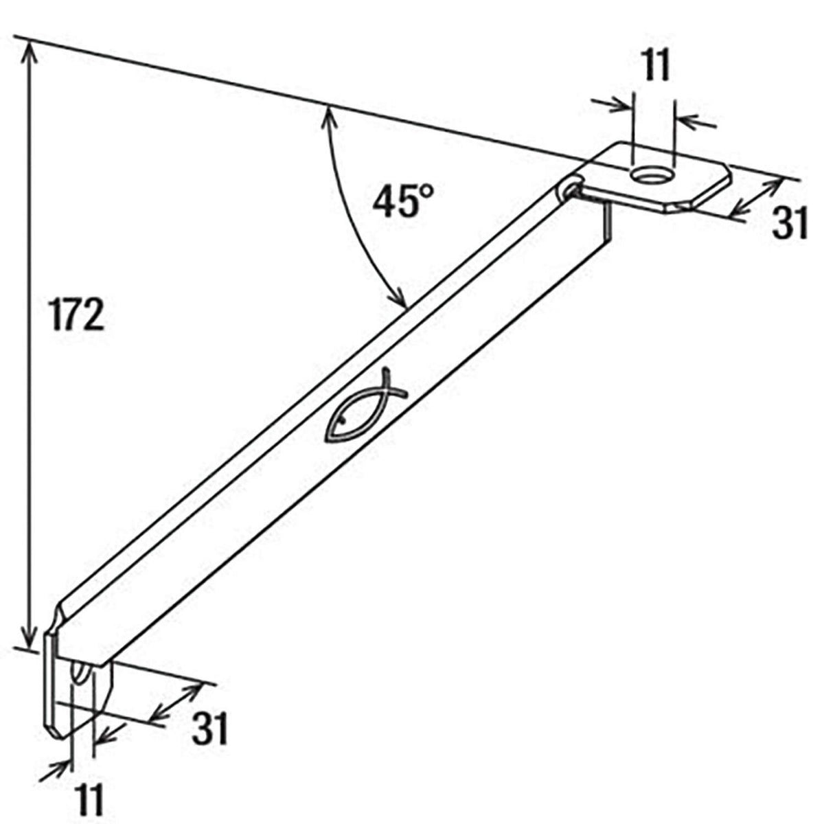 Support d'angle WS 31-45° pour système FLS