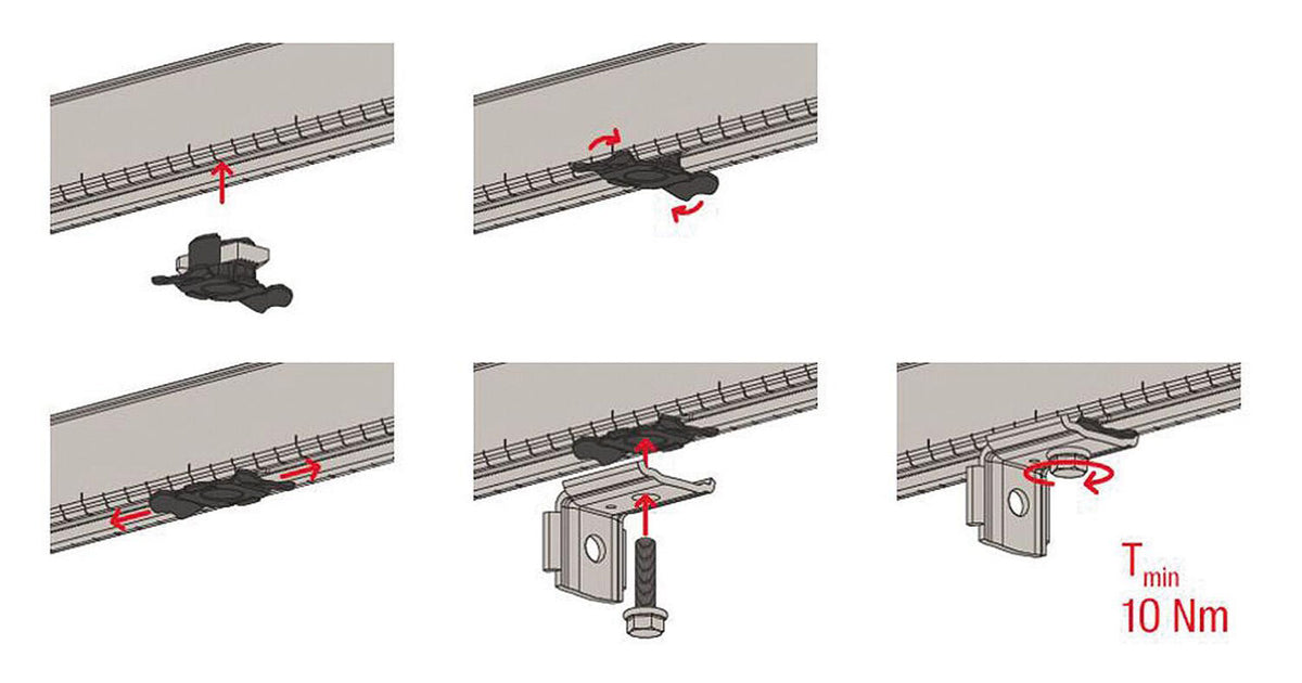 Écrou coulissant FSM Clix P pour rail FLS