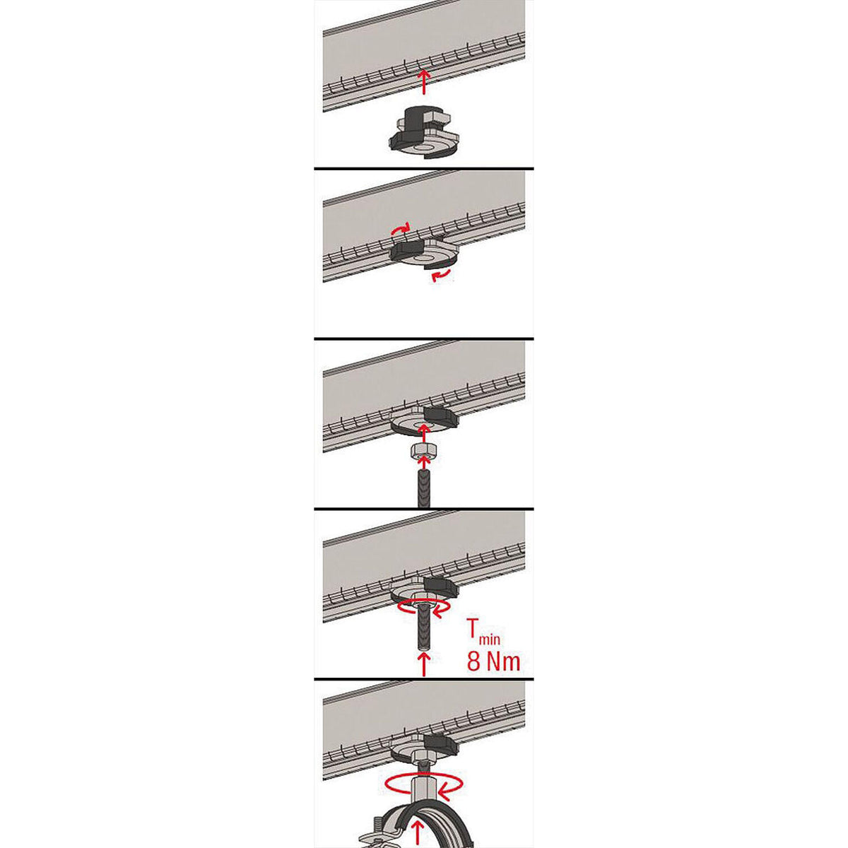 Écrou coulissant FSM Clix M pour rail FLS