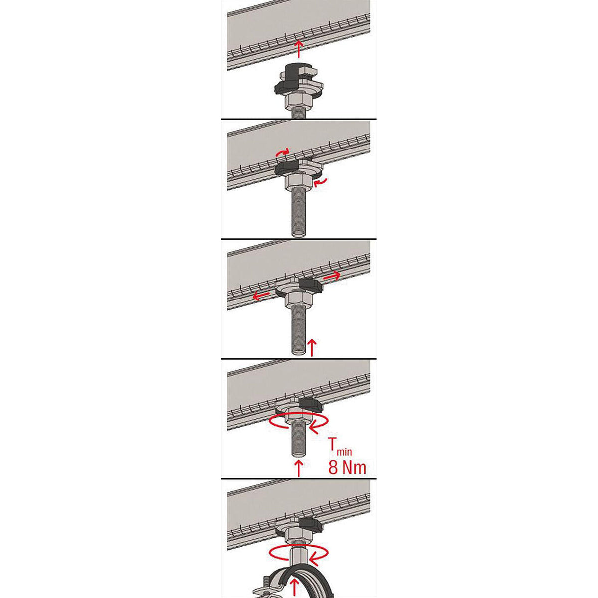 Vis à tête marteau FHS Clix pour rail FLS