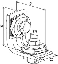 Équerre de montage MW Clix 90° M8 pour système FLS