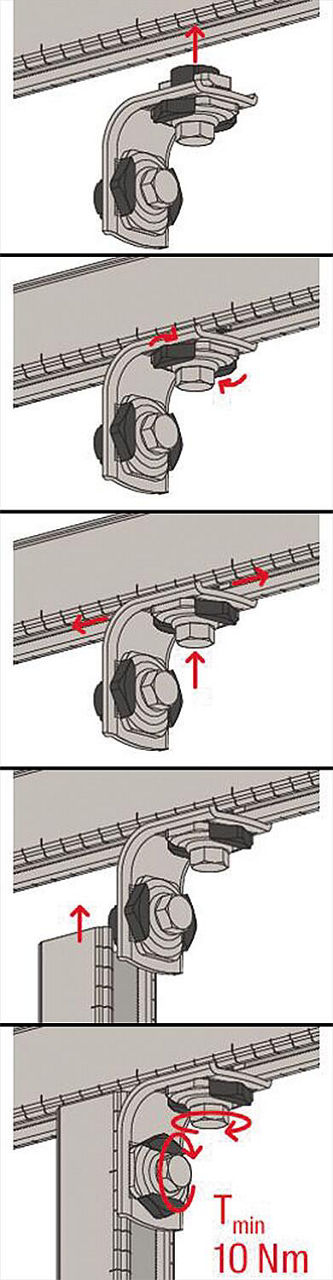 Équerre de montage MW Clix 90° M8 pour système FLS