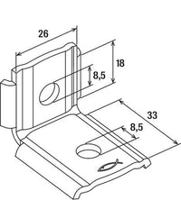 Équerre de montage MW 90° pour système FLS