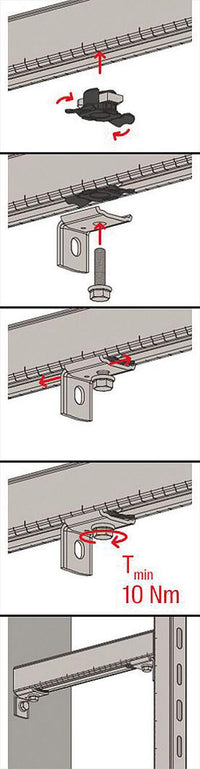 Équerre de montage MWU 90° pour système FLS