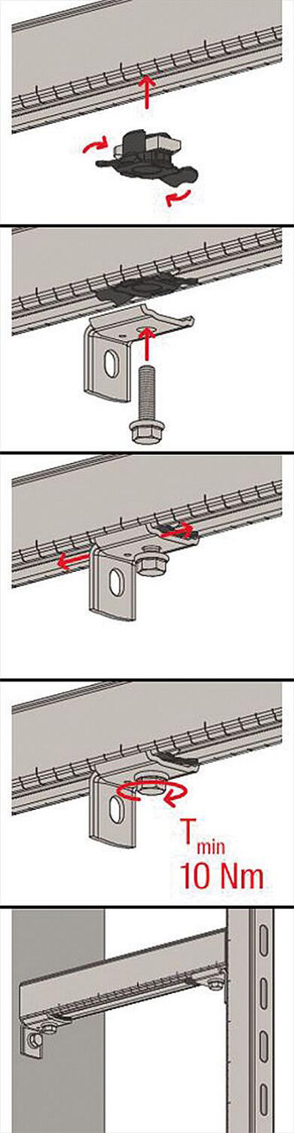 Équerre de montage MWU 90° pour système FLS