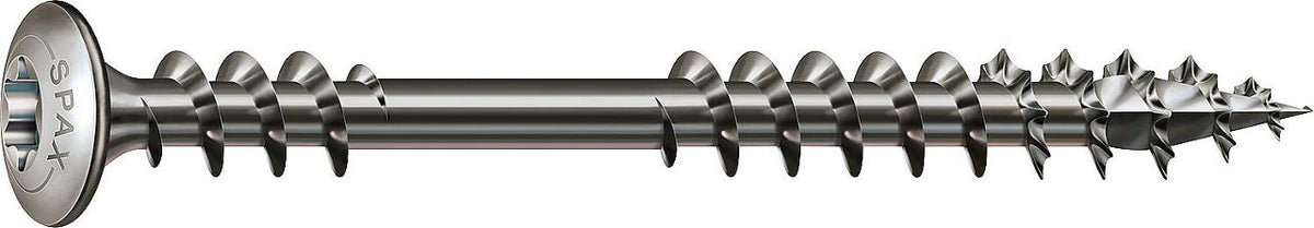 Vis de terrasse bois SPAX inox A2, filetage de fixation, tête bombée