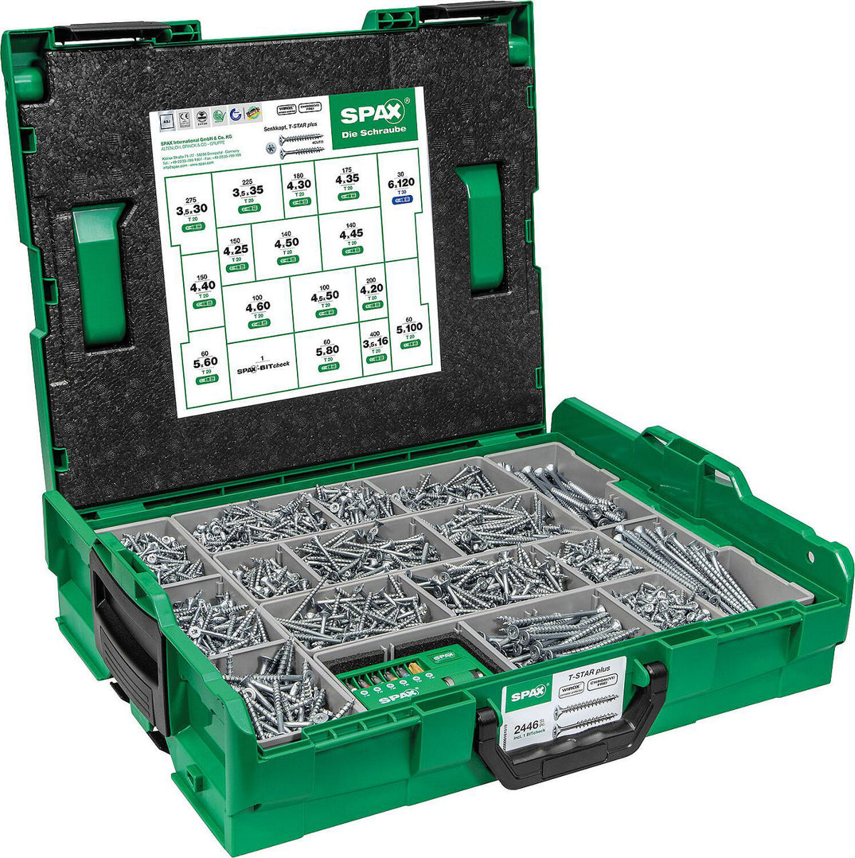 Assortiment de vis SPAX WIROX, 2453 pièces, en L-BOXX 102