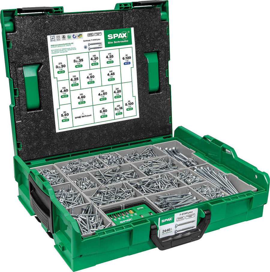 Assortiment de vis SPAX WIROX, 2453 pièces, en L-BOXX 102