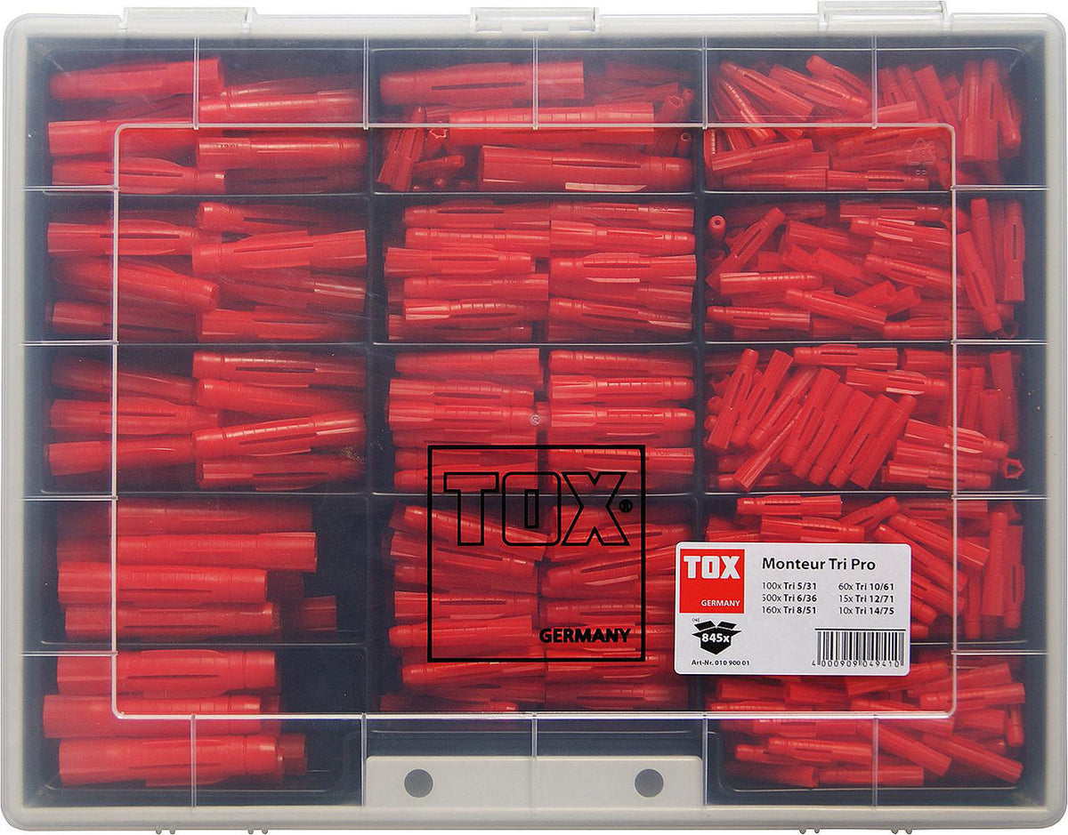 Boîte de chevilles TOX TRI assortiment 845 pièces