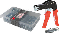 Kit de chevilles métalliques TOX 62 pièces avec pince de montage
