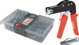 Kit de chevilles métalliques TOX 62 pièces avec pince de montage