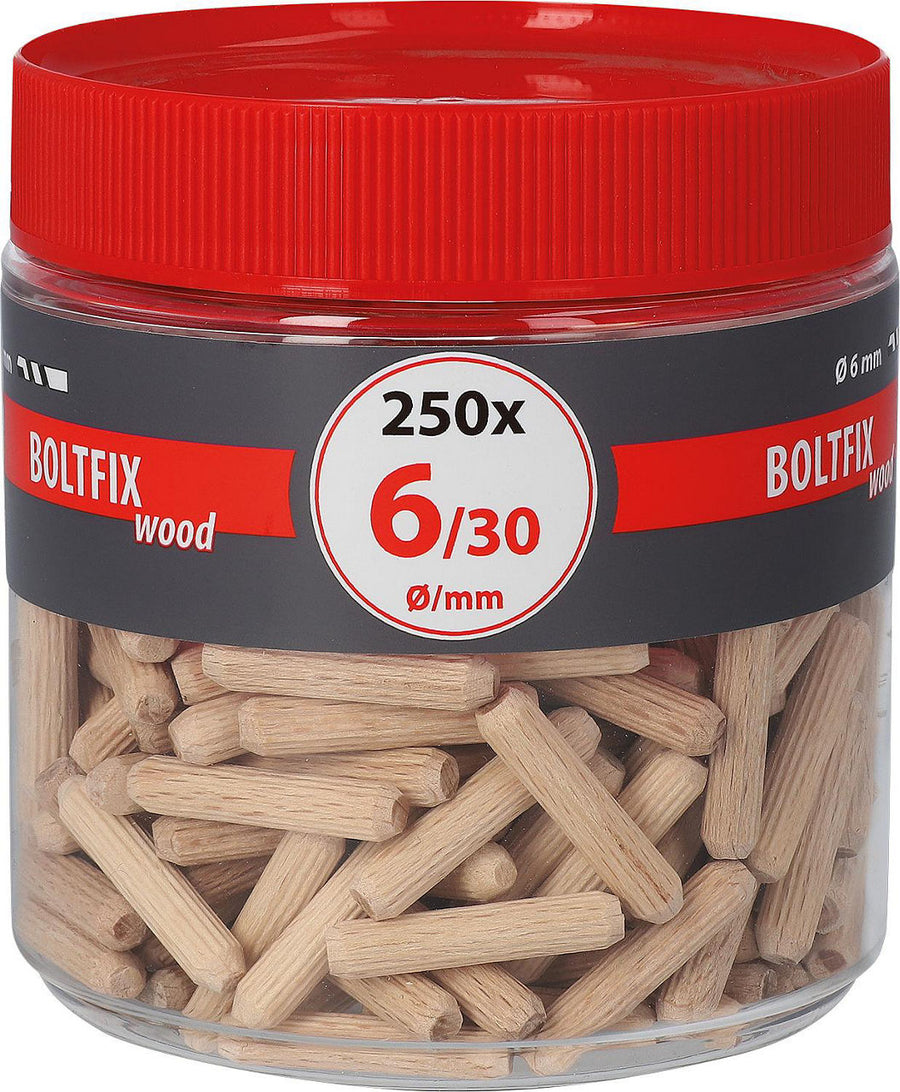 Chevilles en bois TOX Boltfix wood, chevilles ondulées en hêtre massif