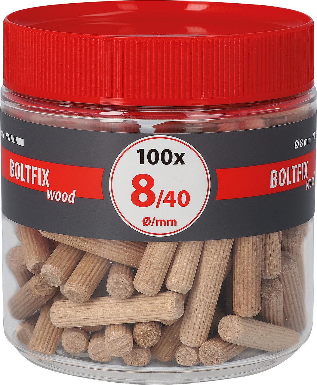 Chevilles en bois TOX Boltfix wood, chevilles ondulées en hêtre massif