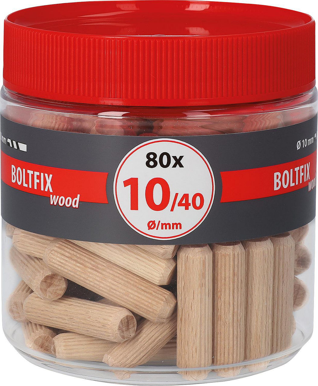 Chevilles en bois TOX Boltfix wood, chevilles ondulées en hêtre massif