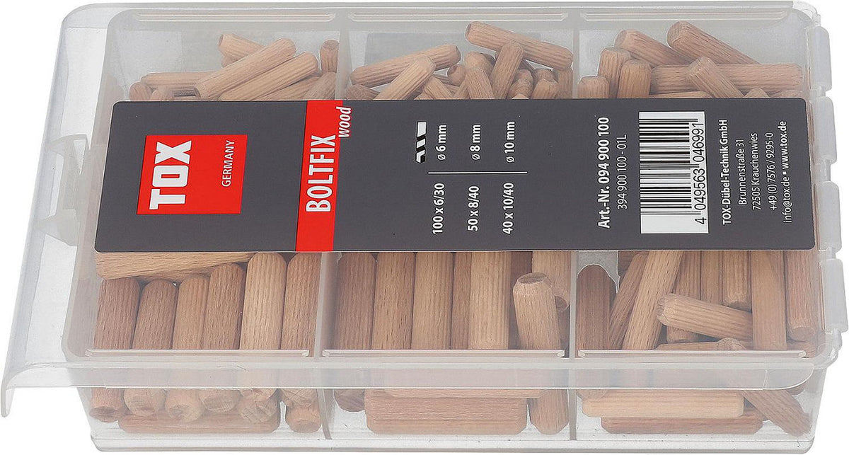 Cheville en bois TOX assortiment 190 pièces Boltfix wood