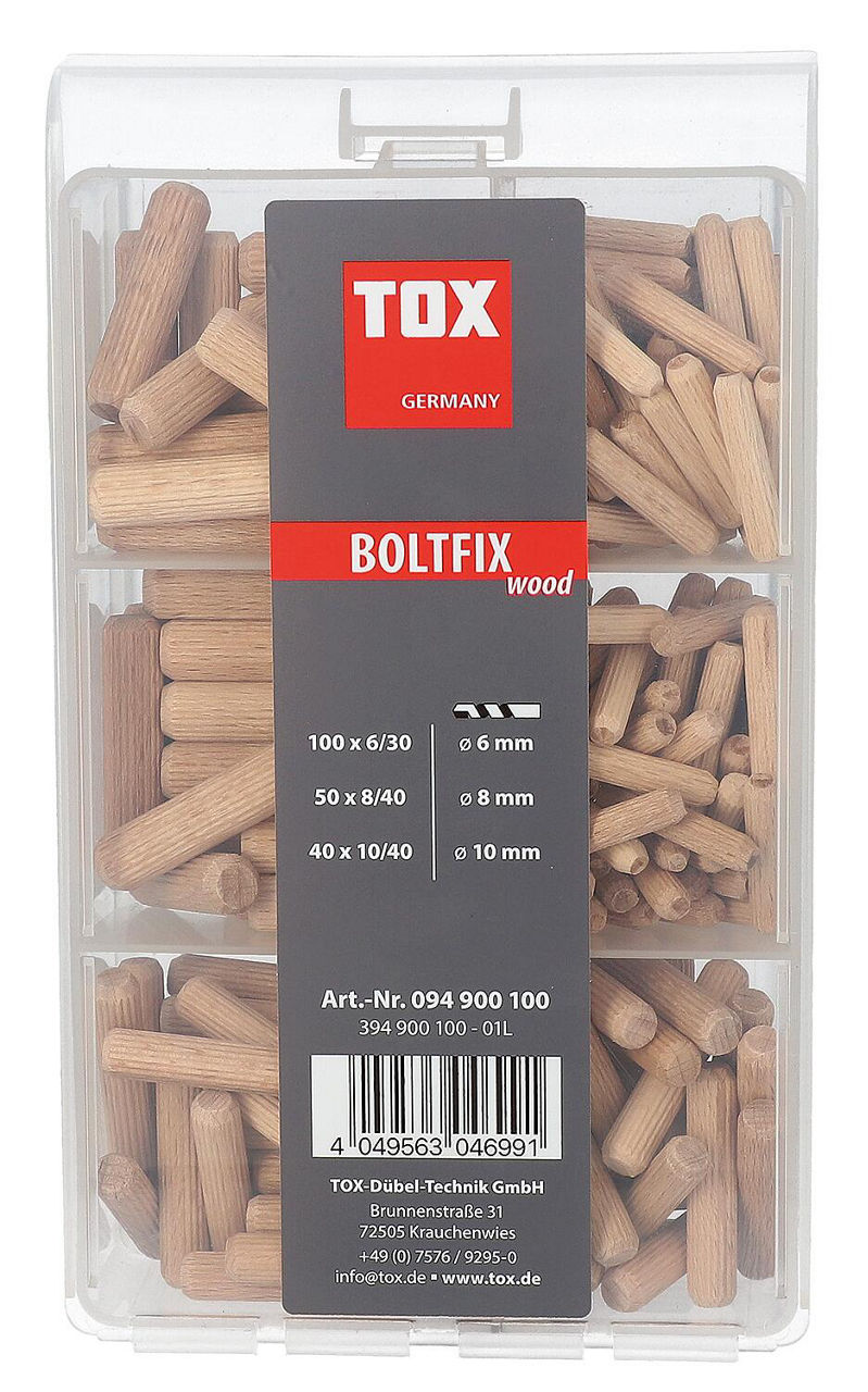 Cheville en bois TOX assortiment 190 pièces Boltfix wood