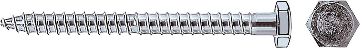 Vis de sécurité béton Fischer — tête six pans galvanisée