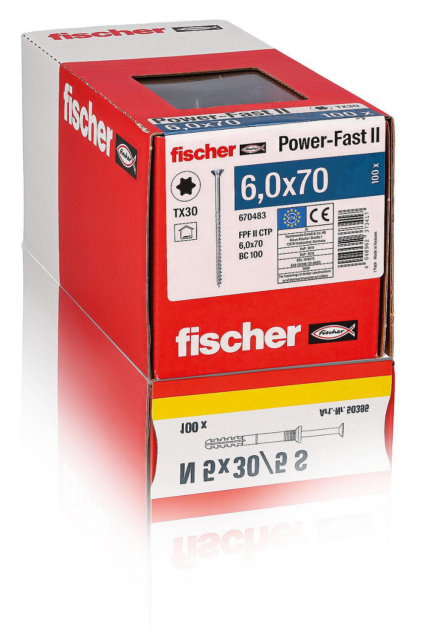 Vis à tête fraisée Fischer filetage partiel galvanisé Ø 3,5–8 mm
