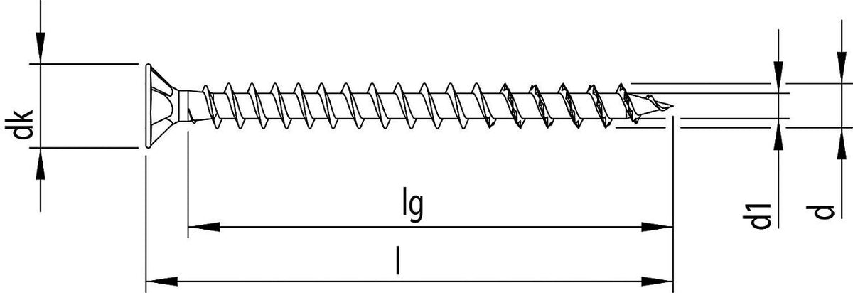 Vis à tête fraisée Heco filetage complet galvanisé Ø 3,5–6 mm
