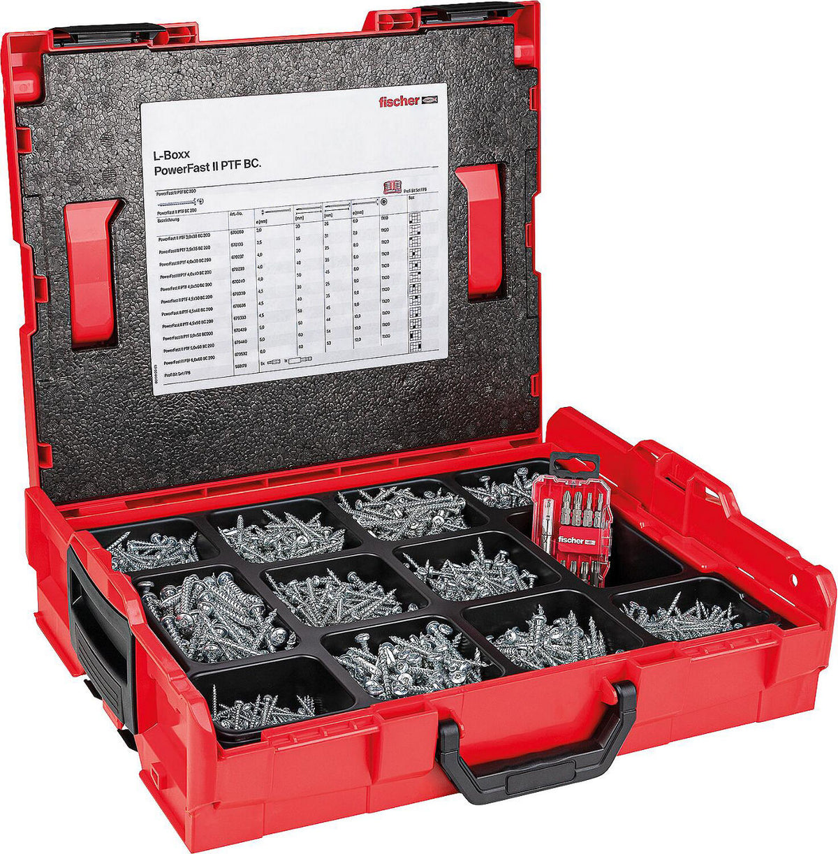 Assortiment de vis Fischer Power-Fast II tête cylindrique bombée, 1811 pièces, en L-BOXX 102