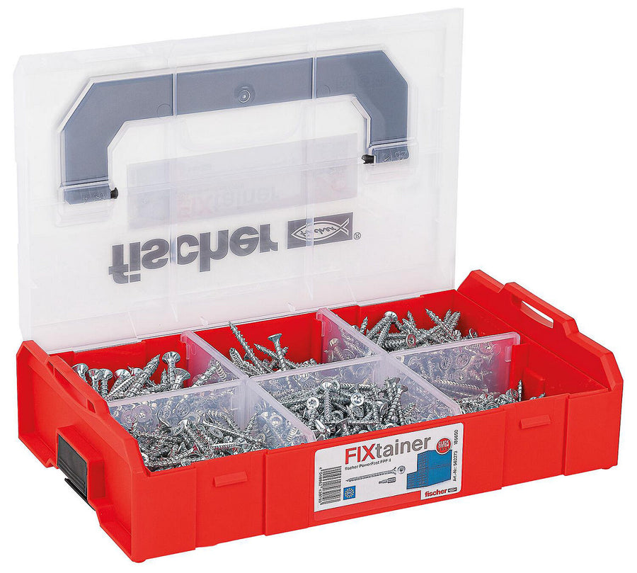 Assortiment de vis Fischer FixTainer PowerFast II tête fraisée filetage total, 703 pièces
