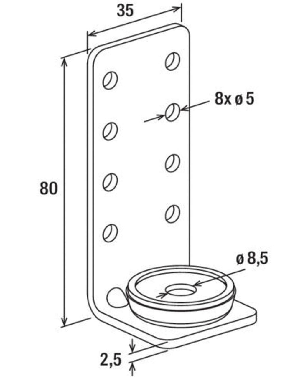 Suspente de plafond Fischer KH-L (raccord M8)