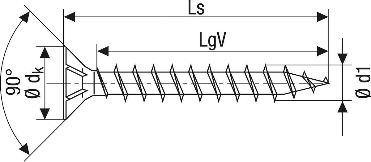 Vis à tête fraisée SPAX filetage complet galvanisé Ø 2–4 mm (1)