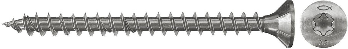 Vis à tête fraisée Fischer filetage complet inox A2 Ø 3–4,5 mm