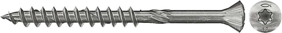 Vis de bardage bois Fischer FFSII, inox A2, Torx