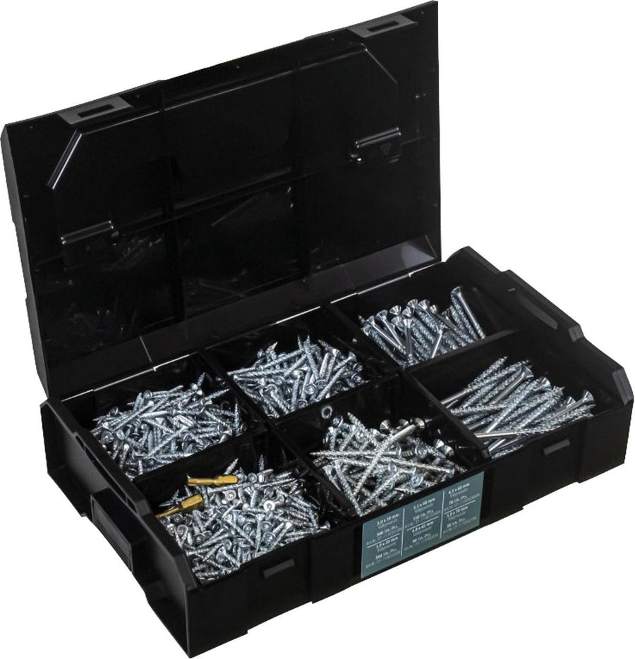 Assortiment de vis universelles MFI Jet-Fast bleu-galvanisé, 1140 pièces, en L-BOXX