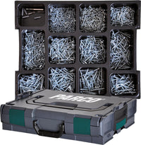 Assortiment de vis universelles MFI Jet-Fast bleu-galvanisé, 2750 pièces, en L-BOXX