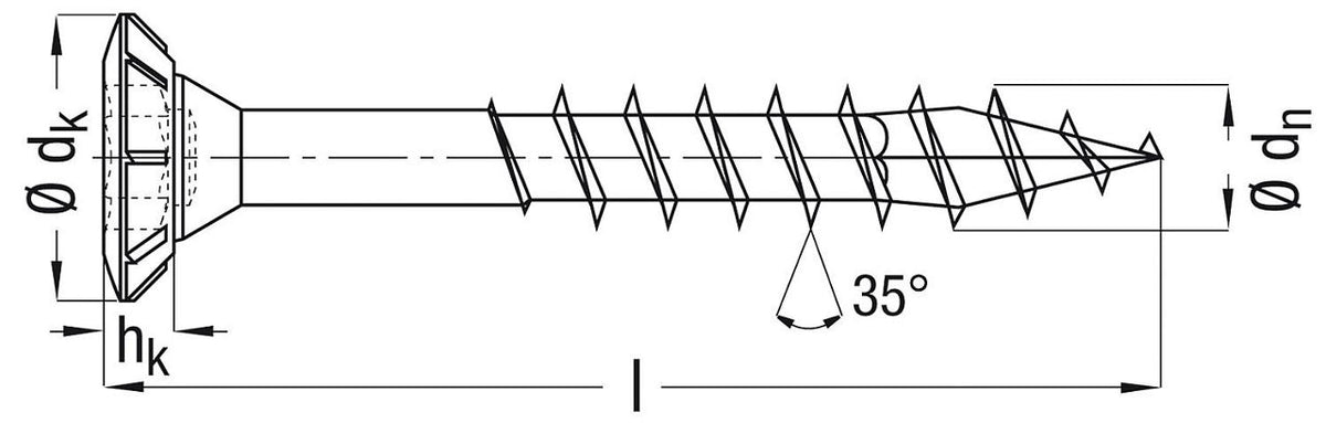 Vis de ferrure SPAX pour fenêtre, filetage partiel, tête fraisée, pointe 4CUT