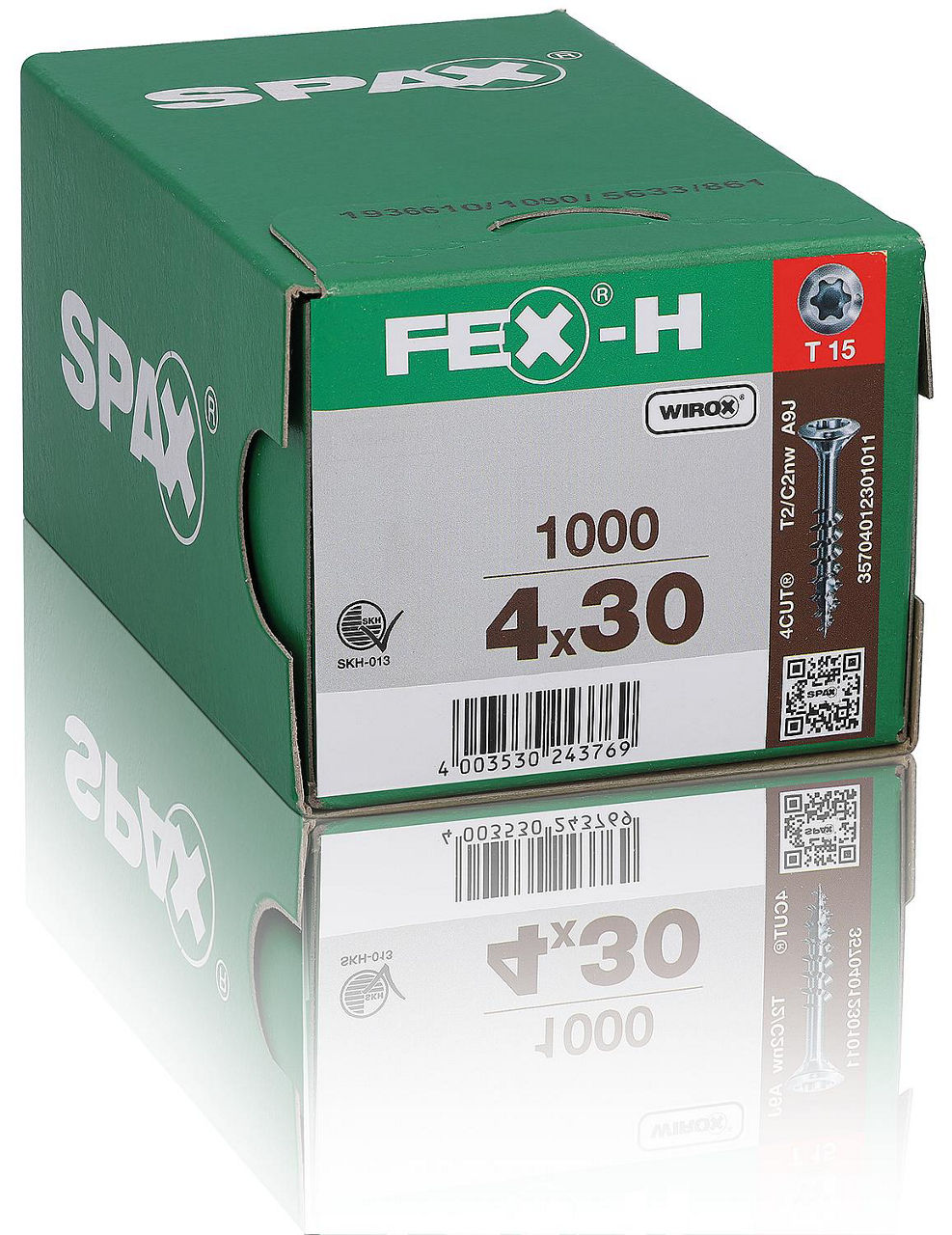 Vis de ferrure SPAX pour fenêtre, filetage partiel, tête fraisée, pointe 4CUT