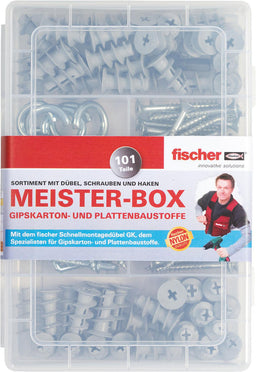 Box de chevilles plaques de plâtre Fischer 101 pièces (vis + crochets)