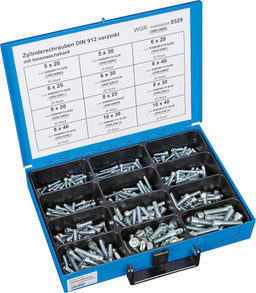 Coffret de vis à six pans creux DIN 912 zinguées, 240 pièces