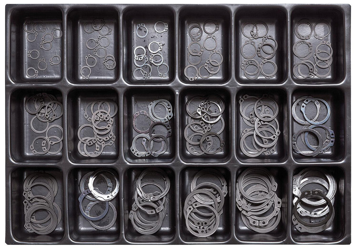 Coffret 180 circlips extérieurs DIN 471 (mallette tôle)