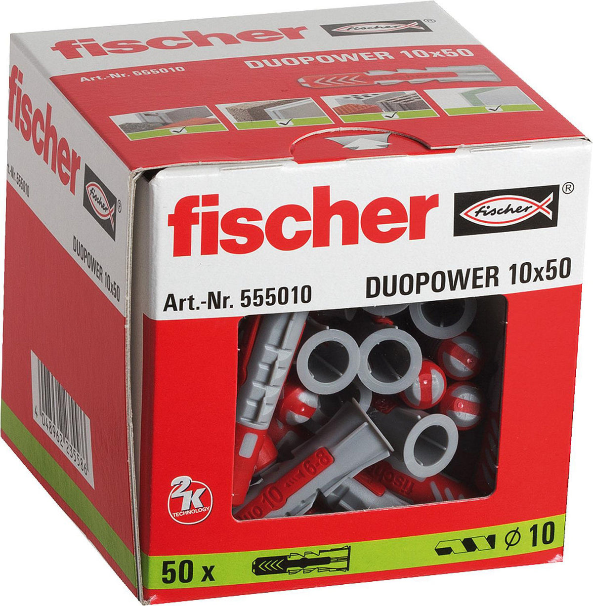Chevilles Fischer paquet DuoPower 10x50, 10 x UE 50 pièces