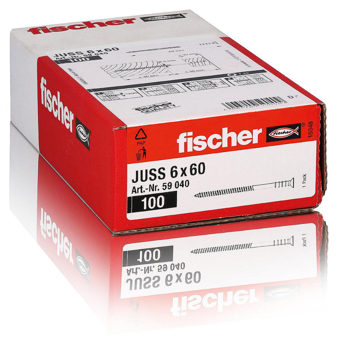Vis à tête fraisée Fischer filetage de fixation galvanisé Ø 6