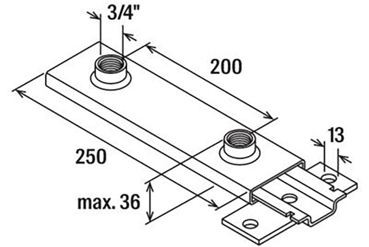 Élément coulissant FASM1 M10/M12 axial moyen