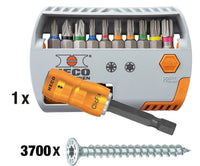Profi-Set « Menuisier » HECO-TOPIX-plus, vis tête fraisée, 3711 pièces