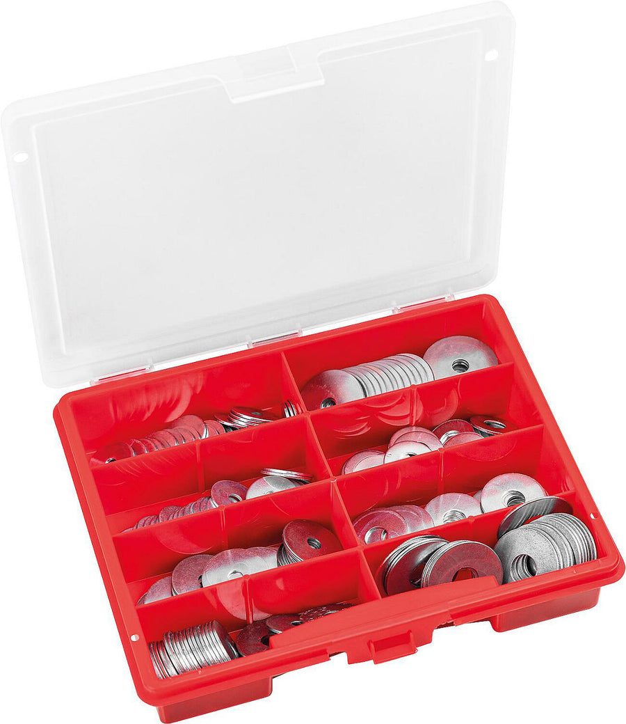 Mallette d'assortiment de rondelles carrosserie, 200 pièces