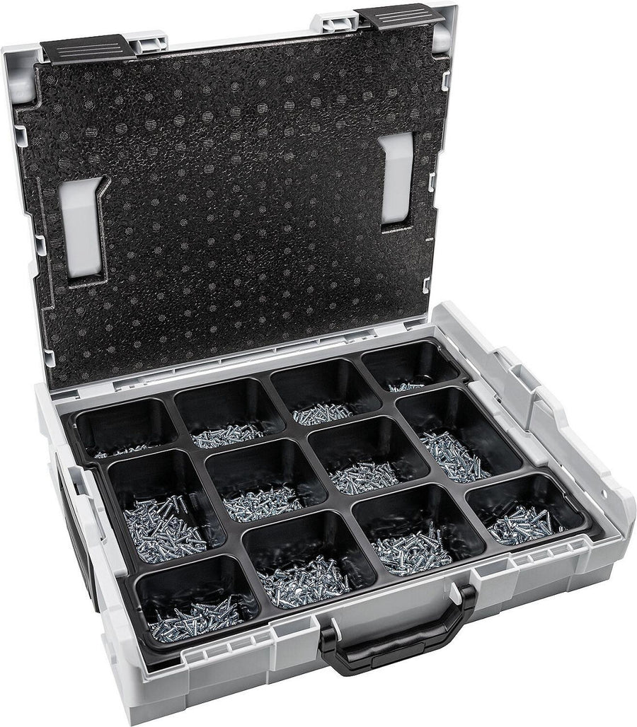 Coffret L-BOXX vis autoperceuses tête bombée DIN 7504 M-H zinguées, 1200 pièces