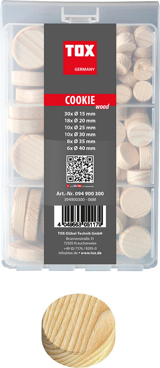 TOX Mini-set de plaquettes de bois transversales Cookie Wood 82 pièces